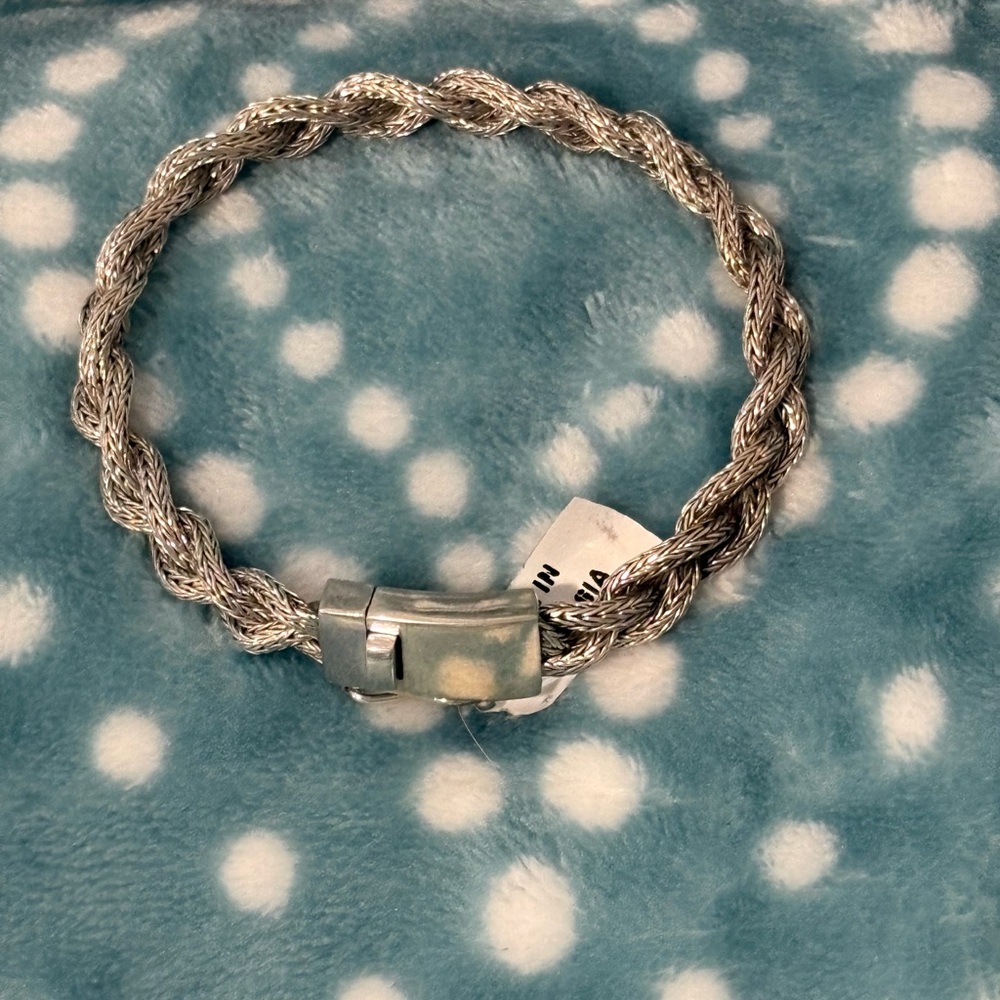 28g 8” Handmade Balinese 925 Sterling Silver Braided Bracelet